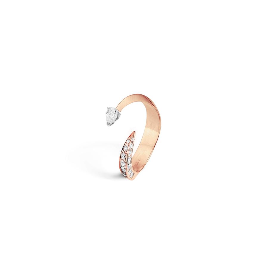 Anello 'Solis' due elementi con goccia e pavè SOLIS | AN2 GC E PVAU9R GC CT 0,15 + 0,30